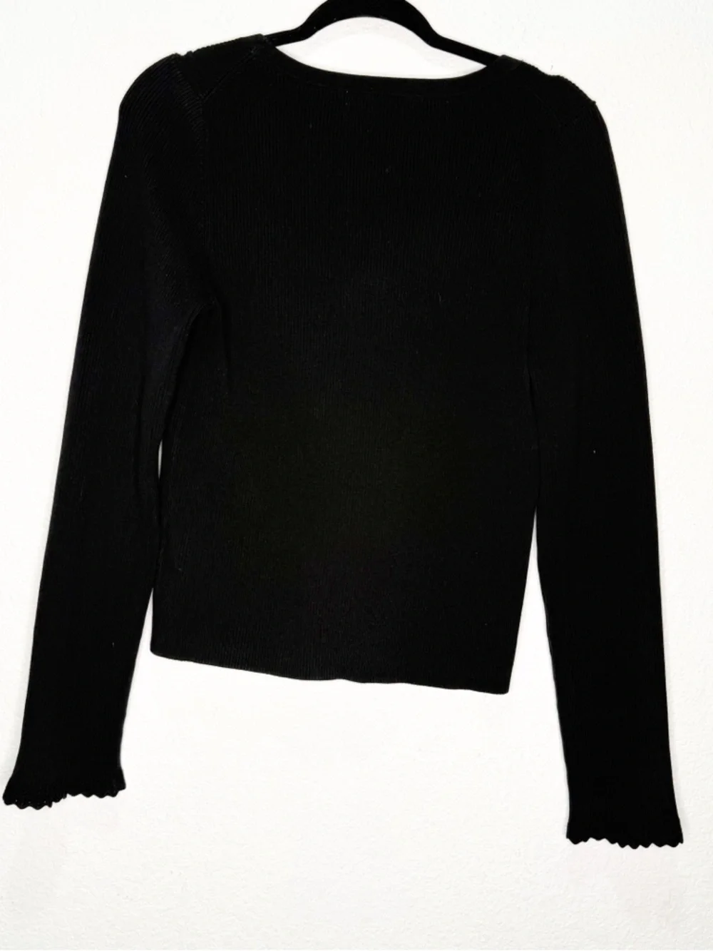 NWOT Boden Ribbed Sweetheart Cardigan Sweater Black K0687 12 - Picture 9 of 12